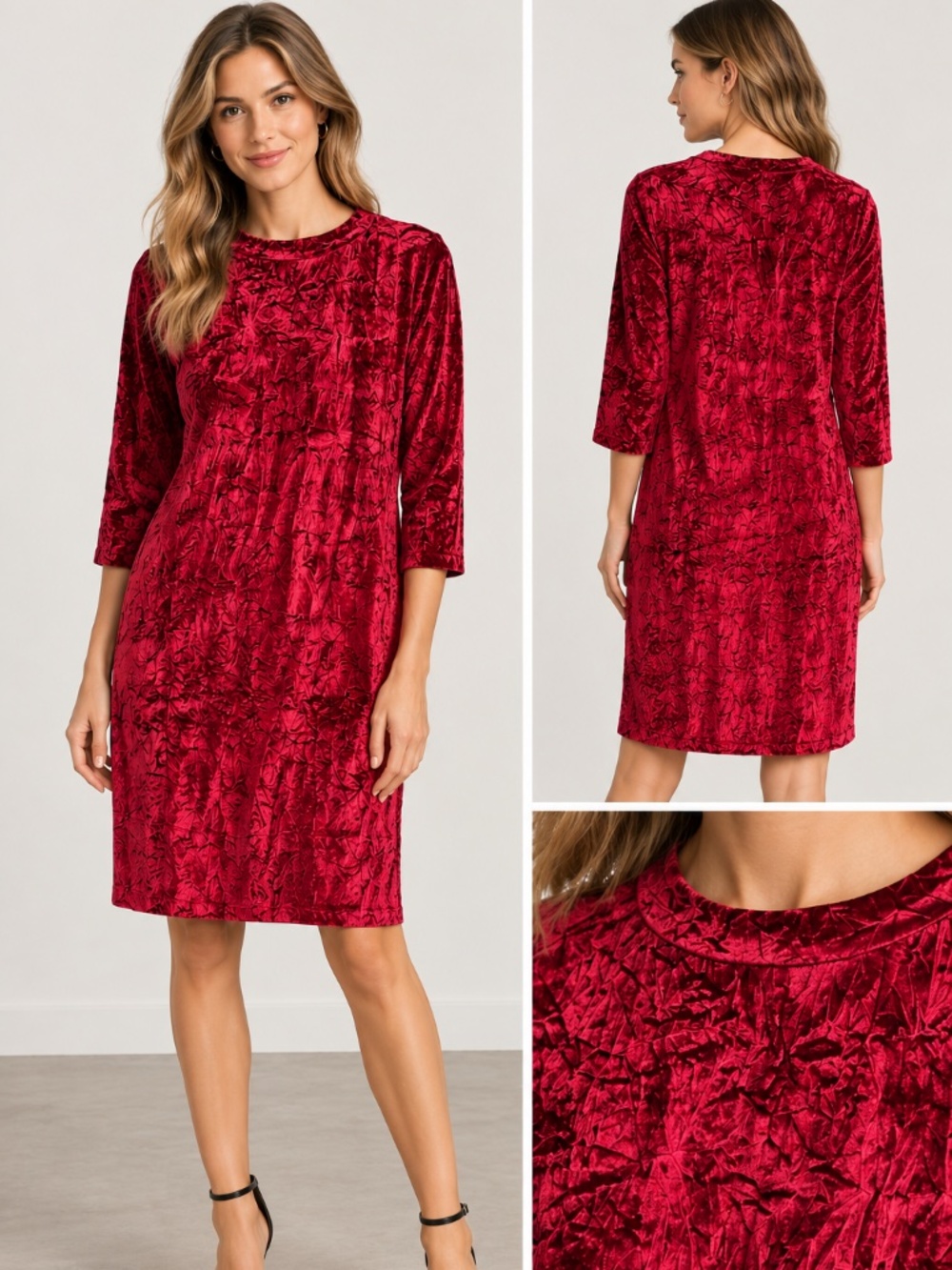 Zara S Red Crushed Velvet Dress 90s Y2K Holiday Cocktail Party Gothic Vintage